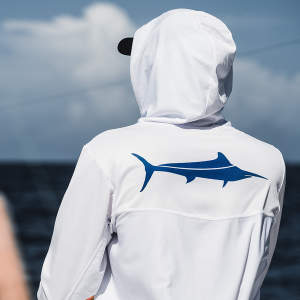 White Marlin Hooded Long Sleeve