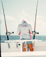 WHITE/PINK HOODED LONG SLEEVE