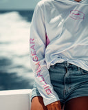 WHITE/PINK HOODED LONG SLEEVE