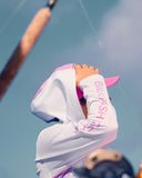 WHITE/PINK HOODED LONG SLEEVE