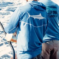 White Marlin Hooded Long Sleeve